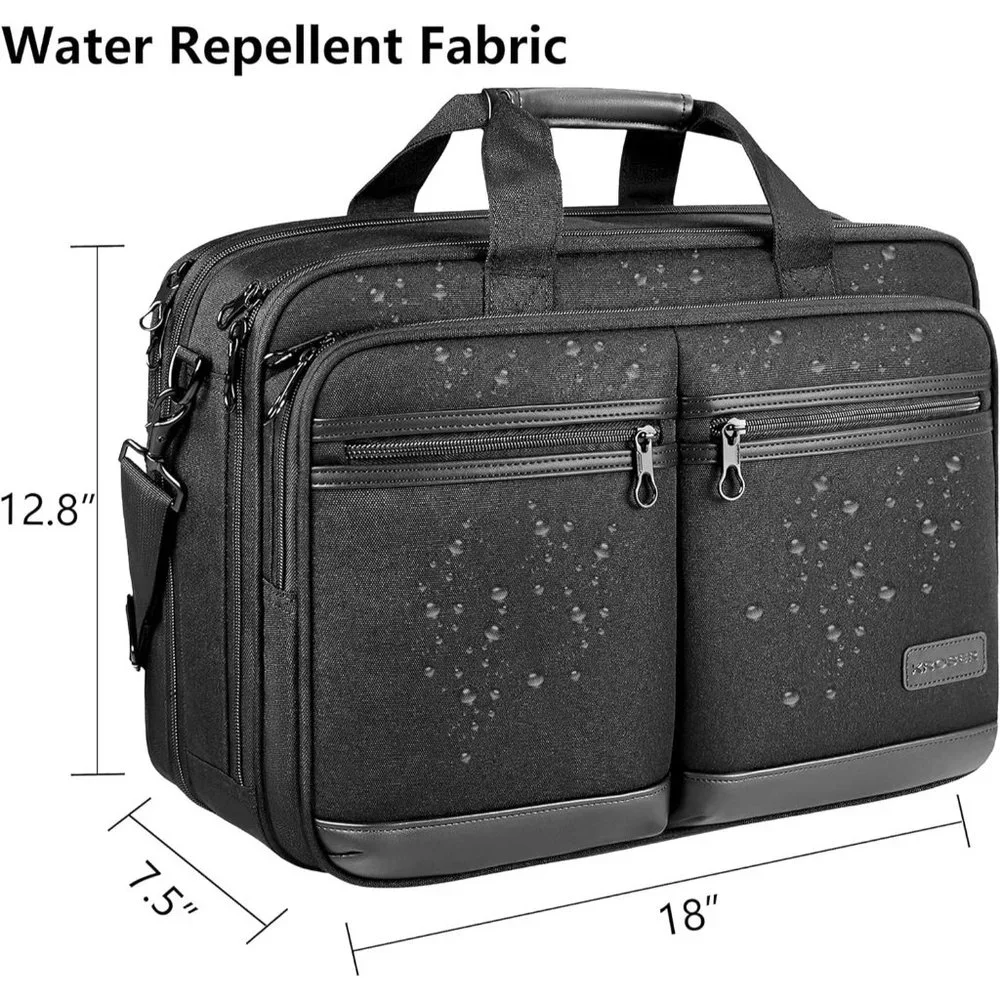 Men's Black Water Repellent Laptop Bag